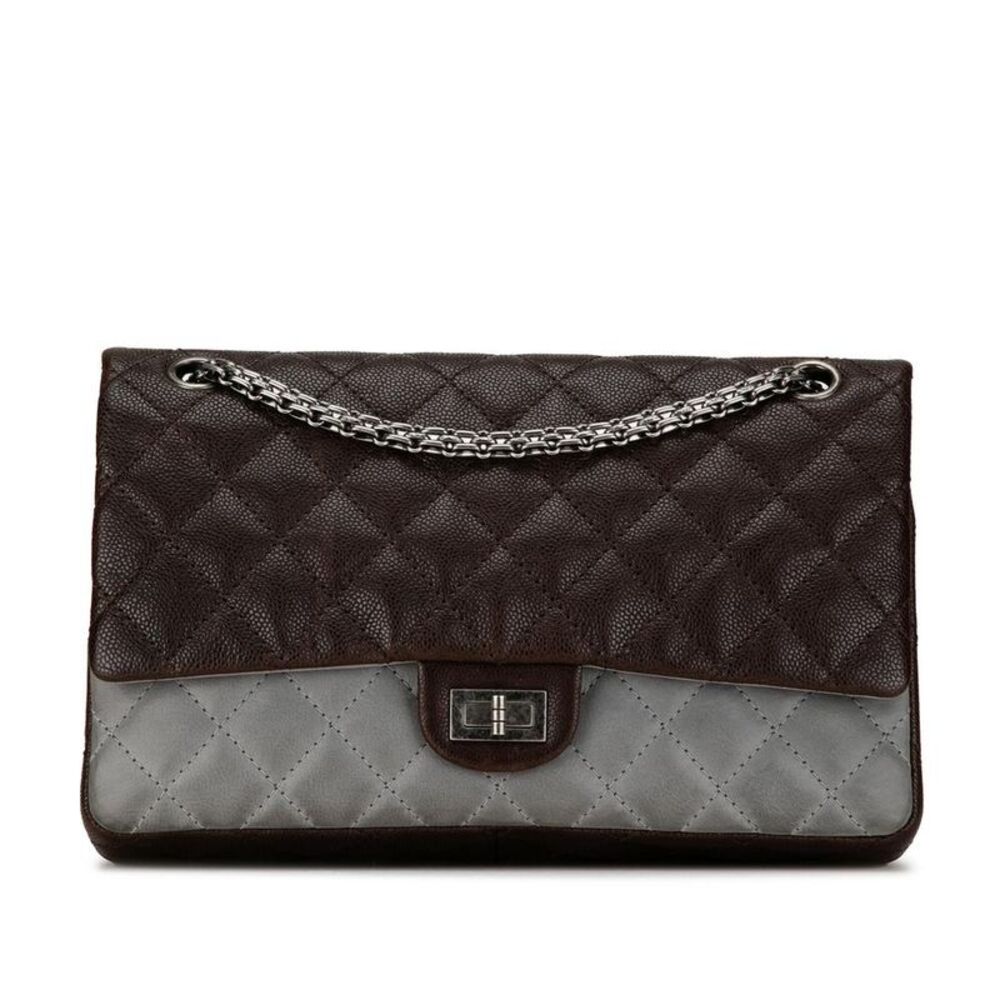 Pre Loved chanel Reissue 255 Flap Bag Women Brown Shoulder Bag